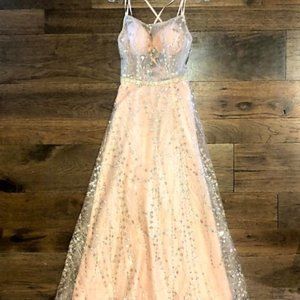Glittering Rose Gold Unique Boutique Prom Dress